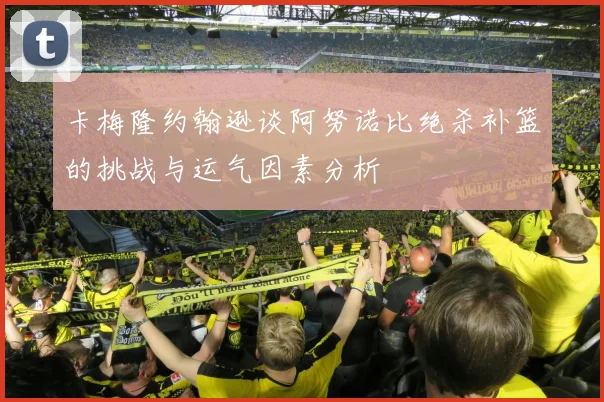 卡梅隆约翰逊谈阿努诺比绝杀补篮的挑战与运气因素分析